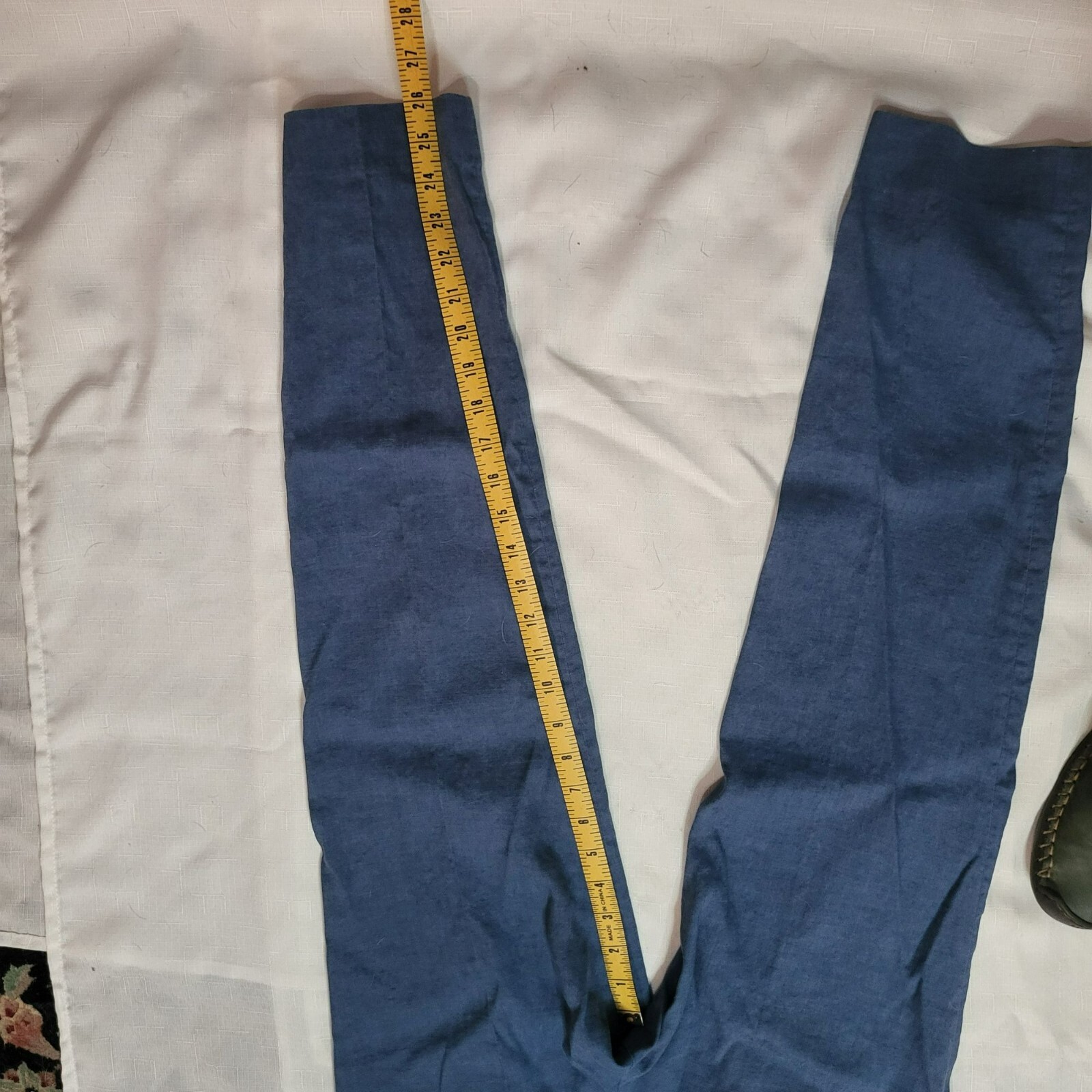 Massimo Dutti Womans Blue Linen-Blend Chinos Size 8 image 7
