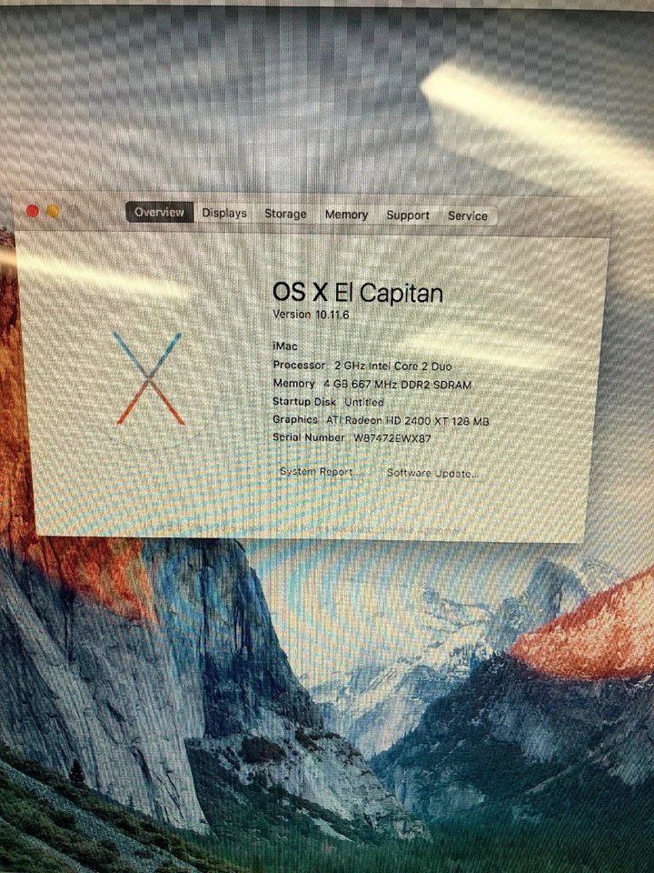 APPLE iMac Core 2 Duo 2 GHz 20-Inch 4GB ram 250G storage A1224 (EMC 2133) - Image 3 of 4