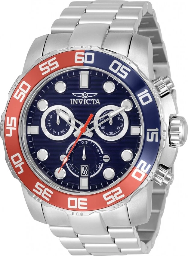 Invicta Pro Diver Chronograph Quartz Blue Dial Pepsi Bezel Men s