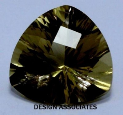 SMOKY QUARTZ 14 MM TRILLION CUT CHECKERBOARD TOP AAA ALL NATURAL
