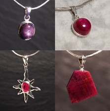 Unikat Edelstein Anhänger mit Rubin für Kette und Band Silber 925 Steinschatz