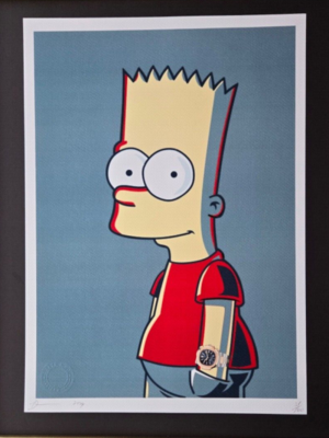 DEATH NIC ポップアート サイン入り 🔥 Death NYC Large Framed 16x20in Pop Art Hand Signed BART SIMPSON