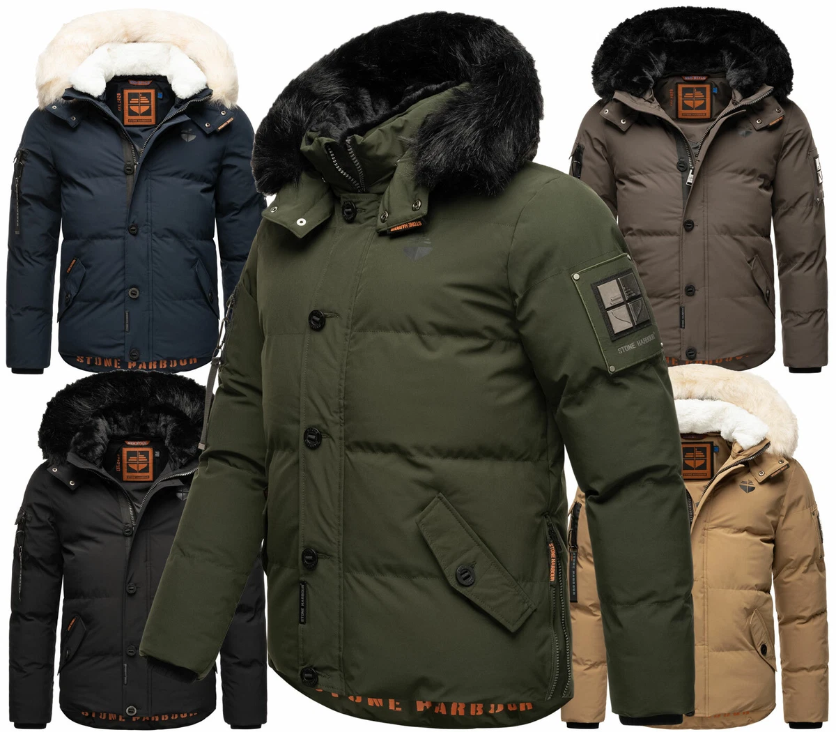 Stone Harbour Homme Chaud Hiver Veste Doudoune Parka Extérieur Manteau  Halvaar | eBay