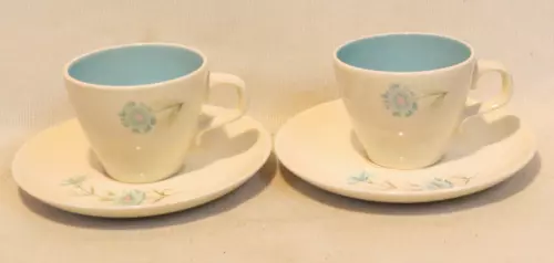 Set of 2 Vintage Taylor Smith & Taylor Ever Yours Boutonniere Cups & Saucers MCM