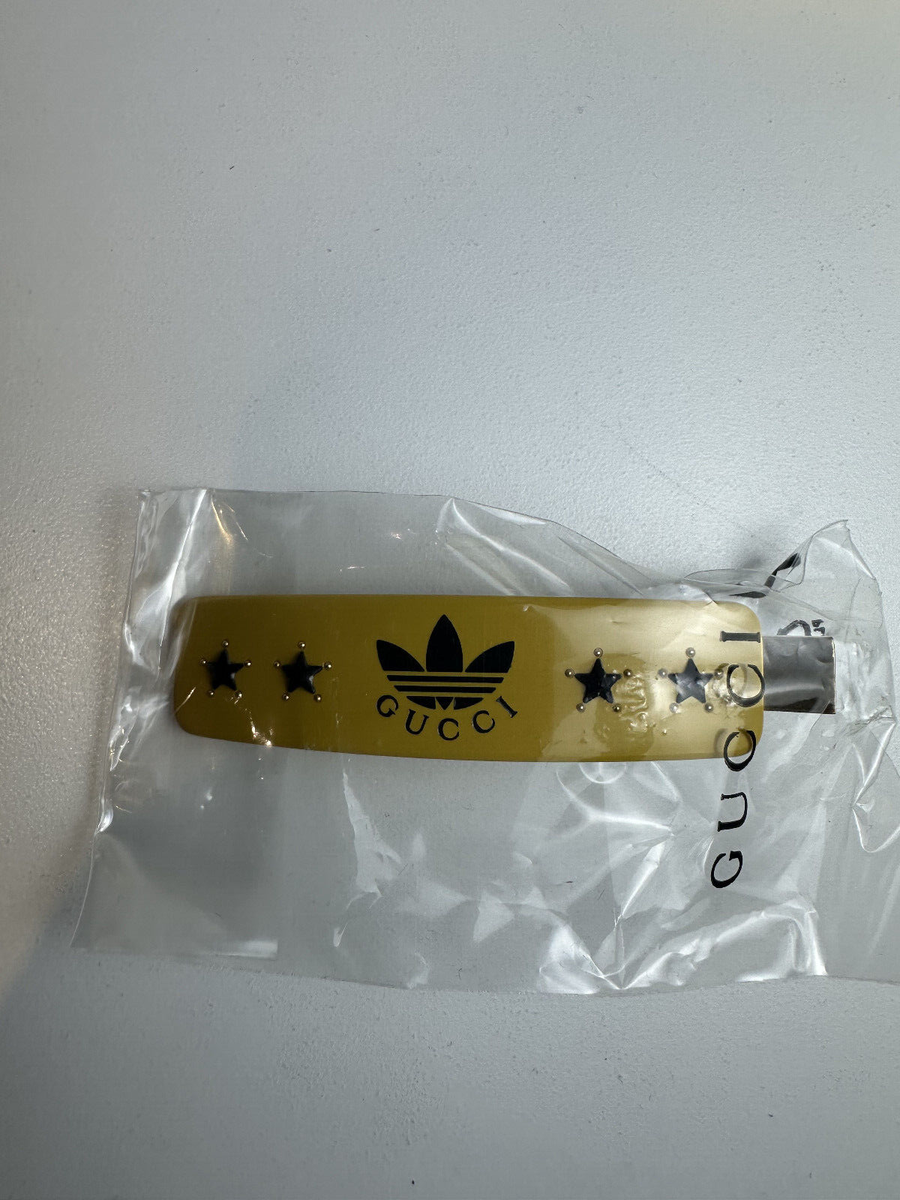 ヒロ GUCCI アディダス ロゴ ヘアピン Gucci x Adidas Hair Clip Logo Stone Yellow | eBay