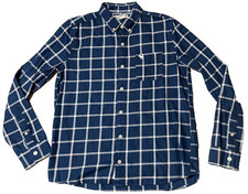 ABERCROMBIE  FITCH KIDS Boys Size 15/16 Cotton Blue White Plaid Button-Up Shirt