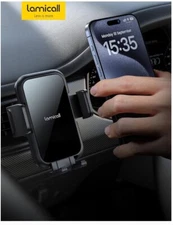 Lamicall 2023 Wider Clamp & Metal Hook Car Phone Holder Vent -Black A