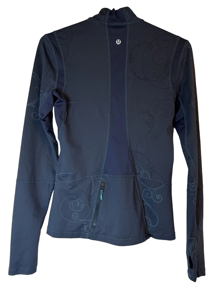 Lululemon Todo Alineado Cuello Simulado Manga Larga Nulu Mujer’s 6 Paisley Cremallera Trasera Foto 4 de 4