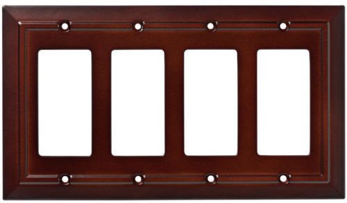 Quad Decorator Wall Plate Quad GFCI Gang Combo Architectural Espresso 