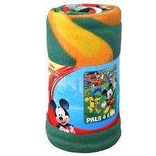 DISNEY MICKEY MOUSE  FRIENDS PALS 4 LIFE 60" LONG X 45" WIDE BLANKET THROW-NEW 