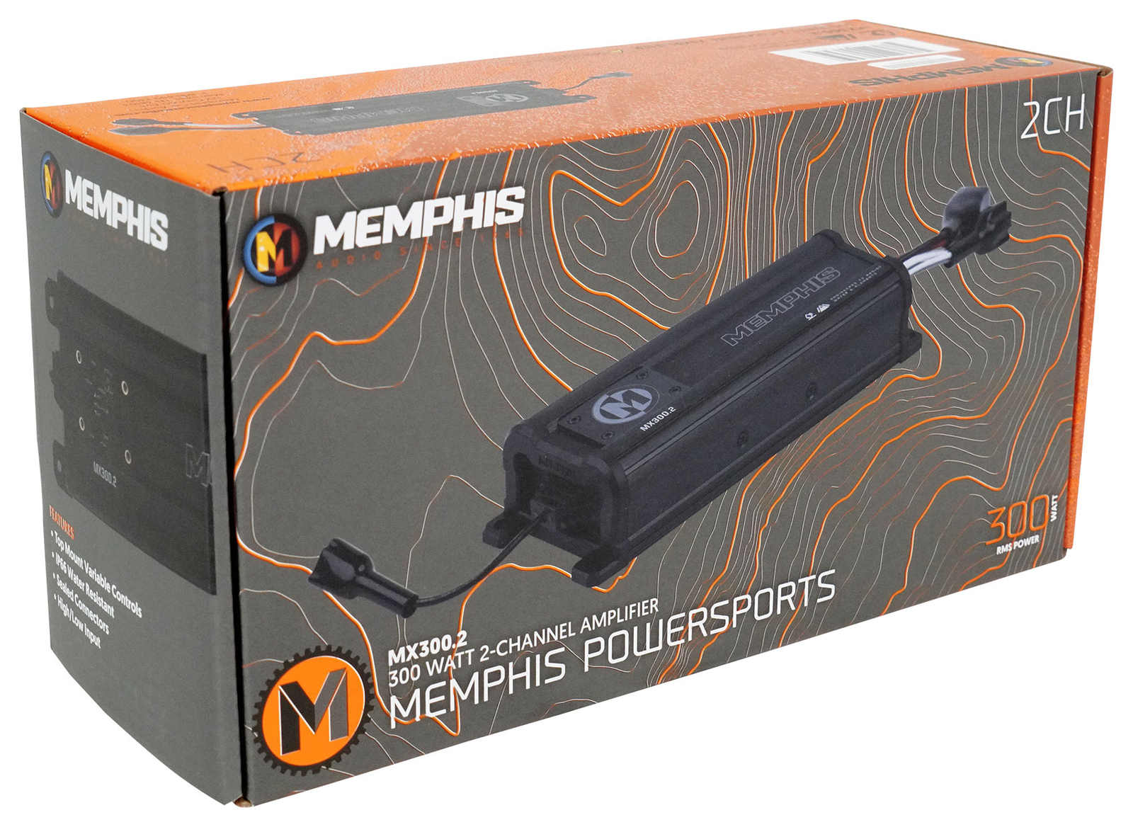 Memphis Audio MX3002 2-канальный усилитель ATV UTV мощностью 300 Вт 2 65-дюймовые колонки