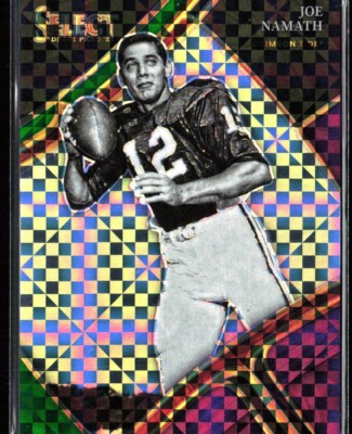 2023 Select Draft Picks Joe Namath Purple and Green Squares SN /100 No. 196