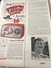 1950 Ad Arvin Industries Columbus IN Hopalong Cassidy Radio w/ Lariatenna