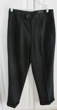 Perry Ellis PORTFOLIO Pleated Dress Pants 34-32  BLACK
