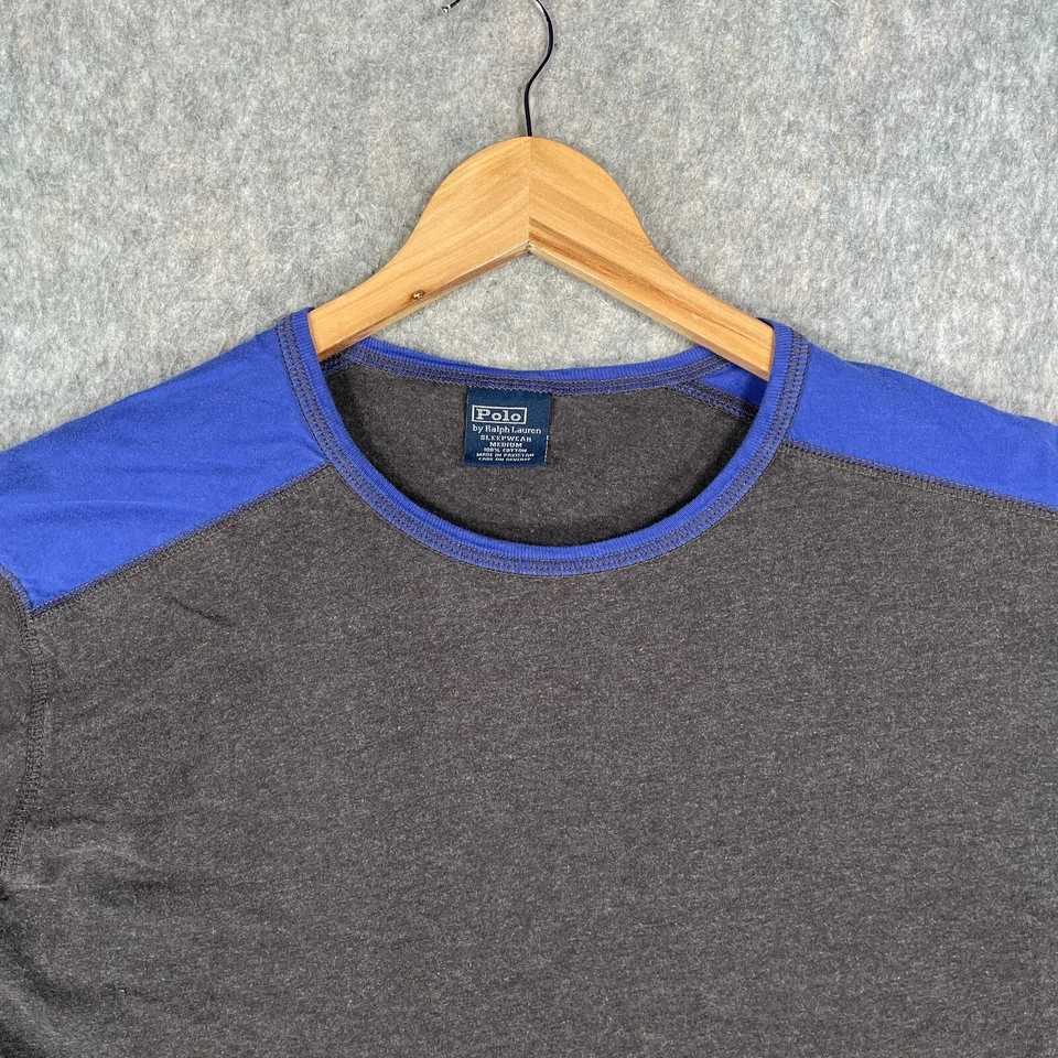 Ralph Lauren Sleepwear Mens Medium Grey Blue Pony Lounge Lightweight Top - Image 2 of 4