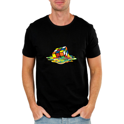 CLASSIC RUBIK’S CUBE GRAPHIC BIG BANG THEORY INSPIRED QUALITY SKINNY T-SHIRT