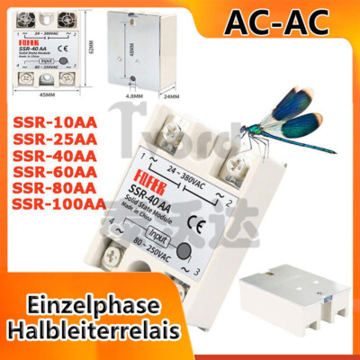 Halbleiter-Relais SSR-10~100 AA -380V~/ 10~100A- Solid State Relay Input 80-250V