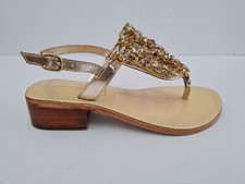 Anna Foglia Sandalo/Infradito Donna in pelle con accessorio - PLA (Platino)