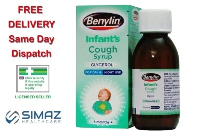 Benylin Infants Cough Syrup 3m+ Day & Night 125ml Glycerol Sugar Free Dry Tickly
