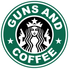 GUNS AND COFFEE DECAL 3M STICKER USA VEHICLE CAR TRUCK WINDOW PISTOL
