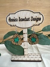 Wooden Shamrock    Hand Painted In USA Earrings 4 Leaf Clovers St. Patrick  s Day