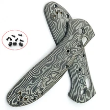 Damascus Micarta Handle Shank Patch Material Non-slip Scale Fits Griptilian 551