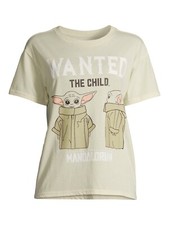 Baby Yoda Juniors' Graphic T-Shirt Wanted The Child Mandalorian Poster Size 2XL