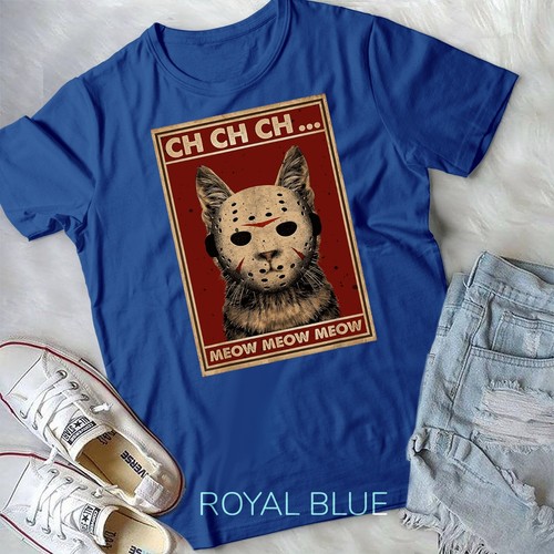 Ch Ch Ch Meow Meow Scary Halloween Cat Horror Slasher Movie Unisex T-shirt - Bild 9 von 12