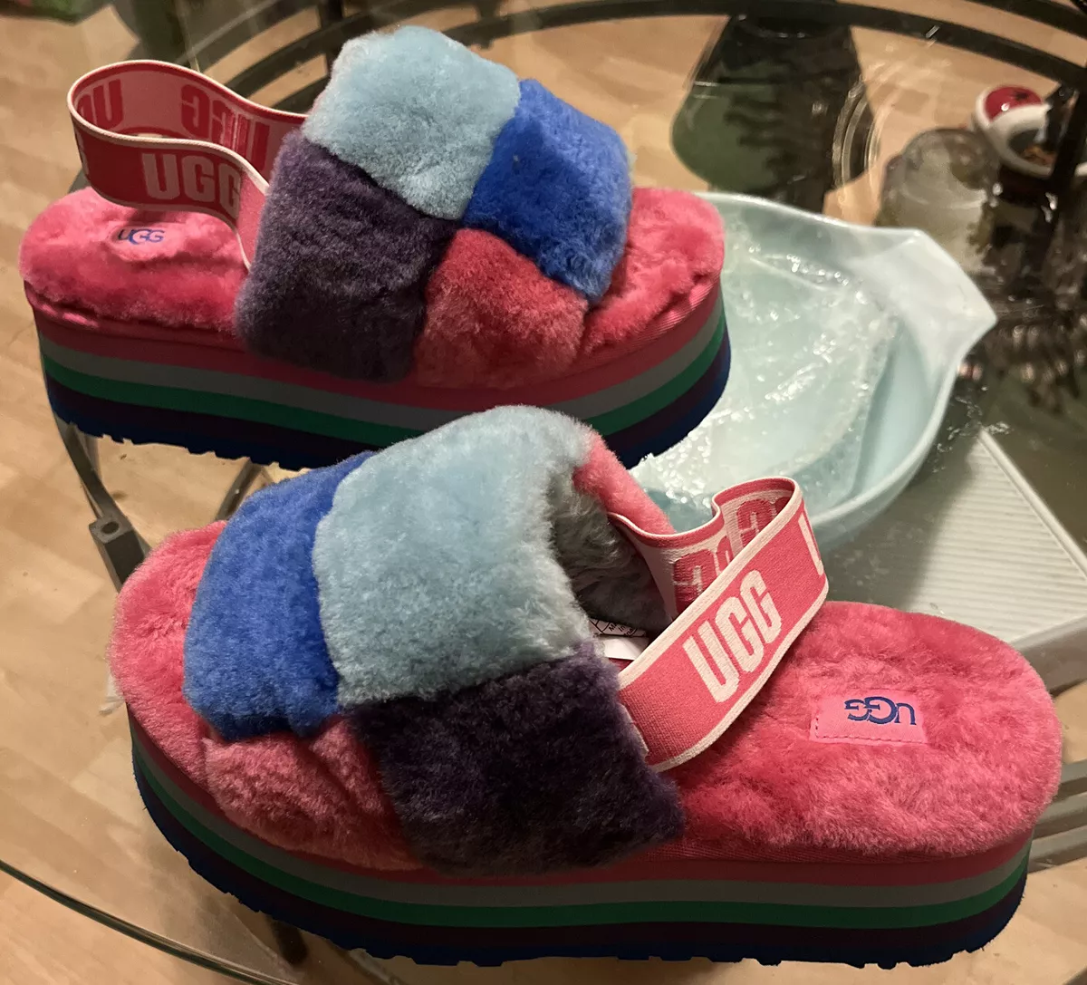 Pride ugg hotsell fluff slides