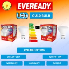 Eveready LED GU10 Bulbs 3w = 35w 5w = 50w Spot Light SMD Lamps Downlight 240V