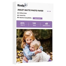 Koala Premium Matte Photo Paper 4x6 48lb 100Ct for Inkjet Printer Epson HP Canon
