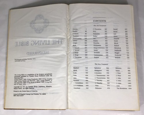 VINTAGE 1972 JERUSALEM The Living Bible OLIVE WOOD COVER - Picture 5 of 8