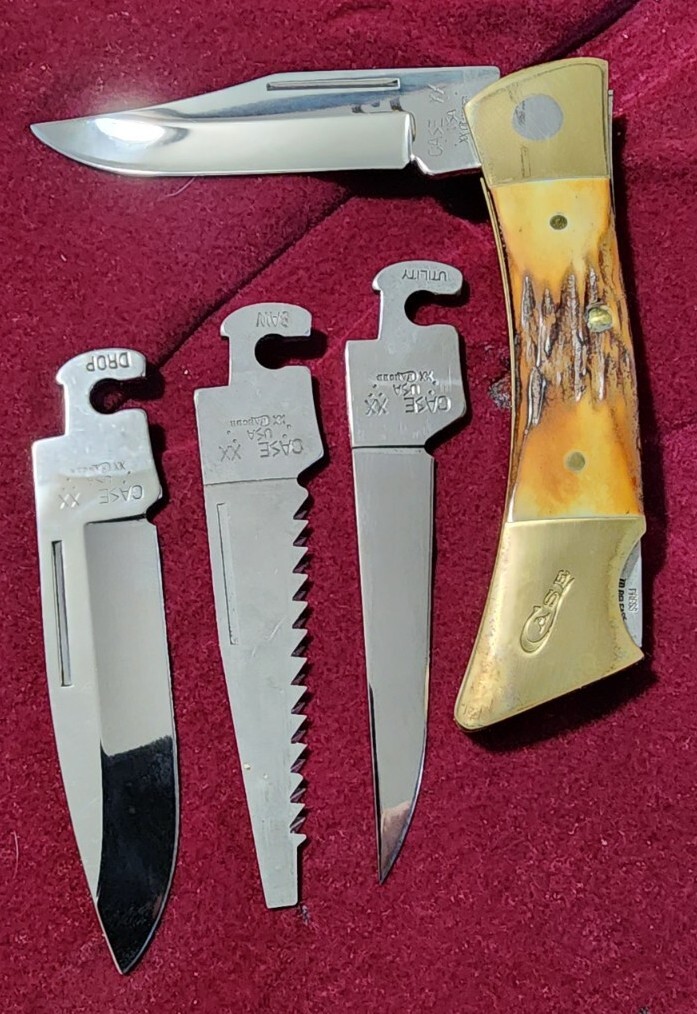 1980's? Case XX Changer Folding Lockback Knife with Stag Handles eBay