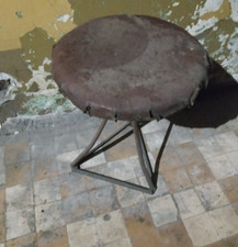 Vintage industrial swivel stool chair old factory workshop metal stool