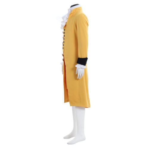 Medieval Mens Yellow Cosplay Costume Suit 18th Century British Suit - Picture 7 of 9