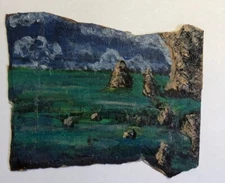 картина міні океан море скали гори небо акрил 4х5 дюймів акрил