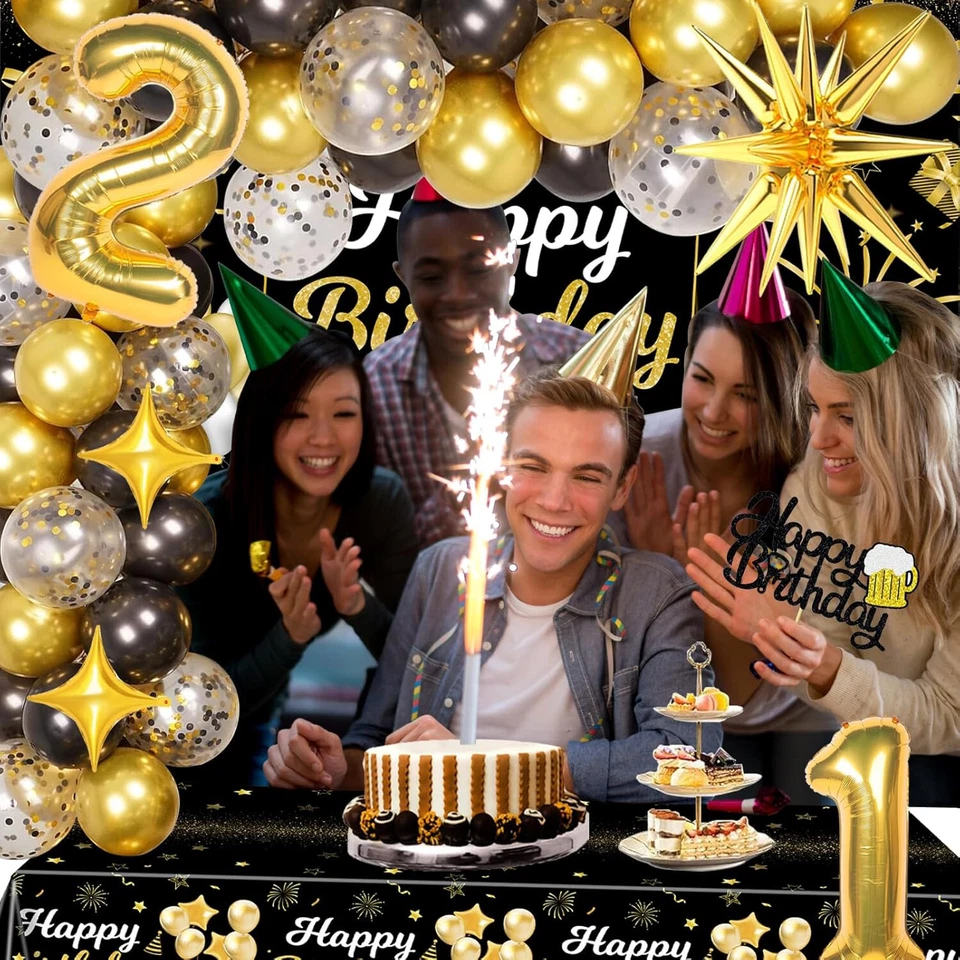 Globos Metalicos Dorados Cortinas Decoracion Para Cumpleaños De Hombre o mujer - Image 4 of 4