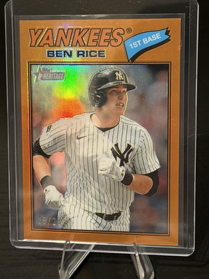 #ad 2026 Topps Heritage Ben Rice Orange Border 25 25 Bookend #189 New York Yankees $85.00