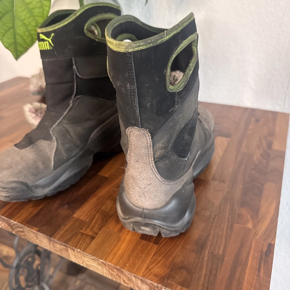 Jungen Winterstiefel Gefüttert Größe 39 Puma Grau Schwarz Wasserdicht Echt Leder - Bild 3 von 4
