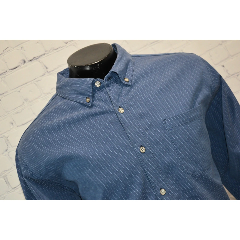 Camisa de vestir Carbon 2 Cobalto para hombre talla XL azul algodón geométrico Foto 3 de 4