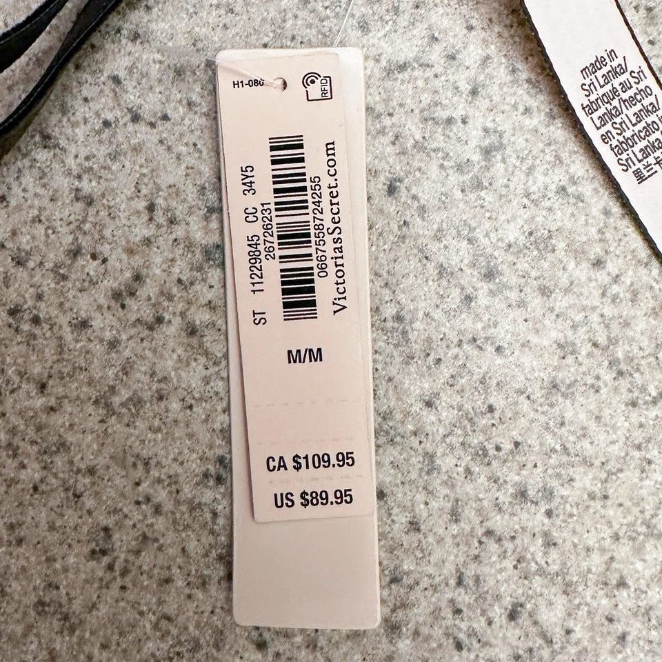 Body Victoria’s Secret Tanga Malla Mediana Negro Blanco Punteado Encaje Lazo Peluche Foto 4 de 4