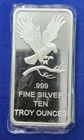 10 oz. Silver Silvertowne Eagle Design Bullion Bar of .999 Fine Silver