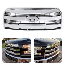 For Ford F150 F-150 2015 2016 2017 Front Upper Grille Grill Wo Camera Chrome