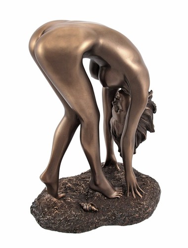 Bronzed Finish Nude Woman Bent Over Pose Statue Art eBay UK