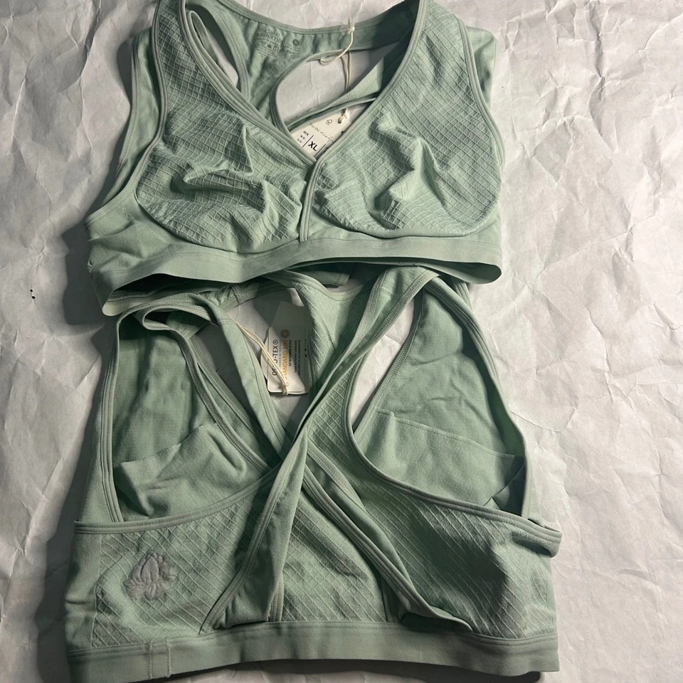 Sujetador de yoga para bombeo de loto verde salvia Cake Maternity espalda cruzada paquete XL Foto 3 de 4