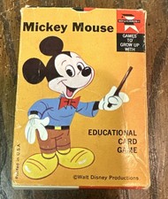 Vintage Mickey Mouse Educational Card Game Walt Disney