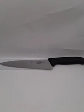 Victorinox Swiss Army 5.2063.20 8" Fibrox Straight Chef's Knife - Black