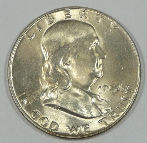 1954-D Franklin Half Dollar Nice BRILLIANT UNCIRCULATED Silver 50c