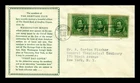 US COVER WASHINGTON IRVING FAMOUS AMERICANS FIRST DAY ISSUE STRIP OF 3