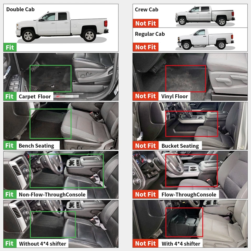 LASFIT Floor Mats for GMC Sierra 2500 HD / Sierra 3500 HD 2015-2019 Double Cab - Изображение 2 из 4